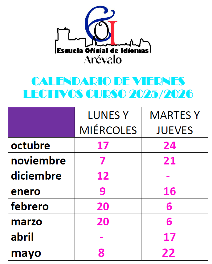 viernes lectivos